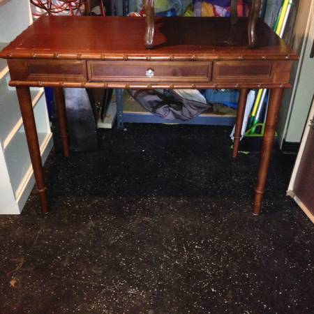 Table/desk with Bamboo Trim $50 - I love this piece, would look amazing painted. Visit my Pinterest page to see a few examples of similar bamboo desks painted. 