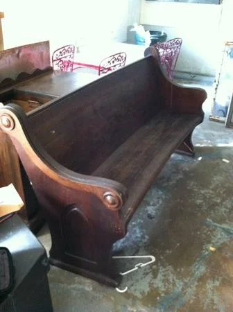 Antique Church Pew $275 - I see a lot of church pews on Craigslist but this one is a great find because its not huge its only 69.5" wide which means its about the same size as a love seat so it would work really well in a home. 