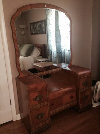 Vintage Bedroom Set $300 - Comes with dresser, vanity and headboard. Remember you can use a full size headboard with a queen bed as long as you don't use the footboard.