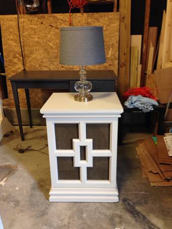 Pair of Nightstands/End tables $75 - I love these nightstands that were made from old speakers, they have a great modern look. 