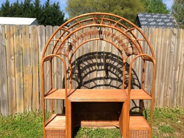 Wicker TV Stand $50 - I think this piece could be really cool spray painted, could be used as a fun bookshelf in a kid's room or playroom. 