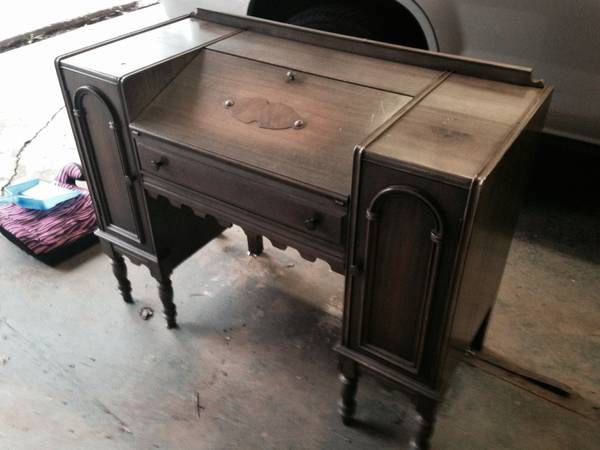 Antique Desk $180 - This is a gorgeous antique desk, I would leave as is the finish is a little worn but I think it works for this piece. 
