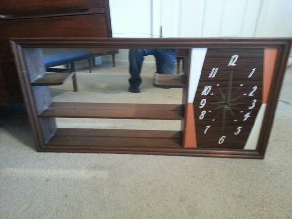 Mid Century Mirror/Clock $65 - Thought this was an interesting piece. Would be cool in an office. 