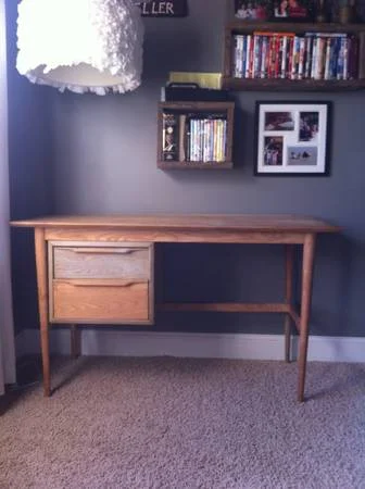 Mid Century Desk $50 - This desk has been sanded and ready for a coat of paint or stain. 