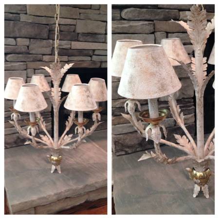 Chandelier $50 - I don't love the way this chandelier is painted, but I think it could be really cute with a fresh coat of spray paint and you could either get new shades or just get rid of them all together. 