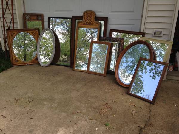 Antique Mirrors $10-$60 each - 12 antique mirrors priced between $10 and $60, seller has dimensions of each mirror and more photos in their ad. 