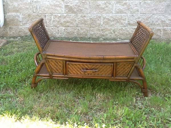 Wicker Bench $30 - I think this could be really cute at the end of a bed. I'd paint it and maybe put a cushion on it. 