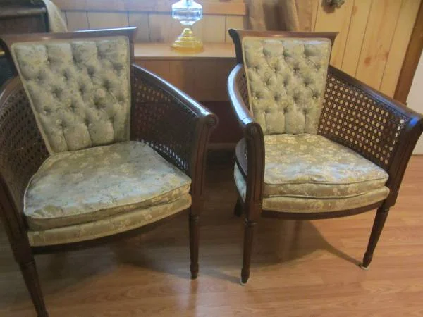 Pair of Cane Chairs $45 - This is a great deal. These chairs look fabulous redone. Here's a great tutorial on how to redo this style of chair. 