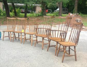 Set of 6 Kitchen Chairs $30 - This is a great price and would look good with a coat of paint. 