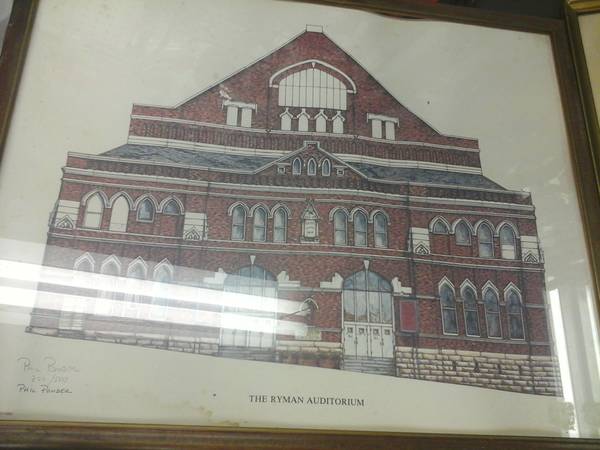 Print of the Ryman $100 - This is a great print of the Ryman Auditorium and fun to have a piece of Nashville music history for your wall. I don't thick $100 is a bad price but you might be able to negotiate a bit. 