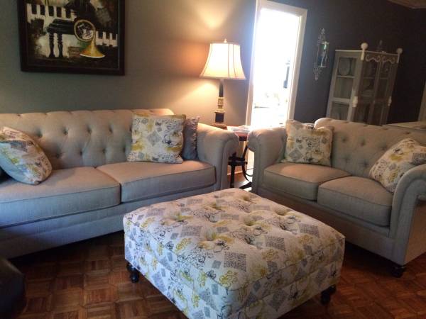 Living Room Furniture $1500 - I don't love the pattern on the ottoman or pillows but the couch and love seat are new and are a nice style. 