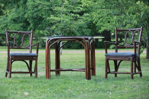 Wicker/Rattan Table and Chairs $100 - This is another candidate for a coat of paint but could look really nice when painted. Don't love the table? These chairs would be good accent chairs and remind me a lot of the faux bamboo chairs. Need some inspiration? Visit my pinterest page for some examples of similar chairs. 