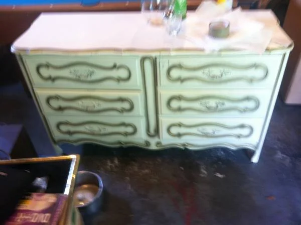 French Provincial Dresser with Nightstand $150 - This is a terrible photo but think this could be a nice piece. 