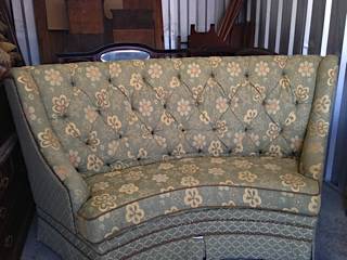 Curved Sofa $300 - This has been on Craigslist for a week or so but seller keeps reducing the price ( I think it started out at $500). This piece would be a good option for around a table or could be used for a small sitting area. 