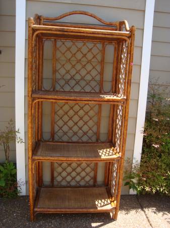 Rattan Shelf $60 - This shelf would look great painted. 