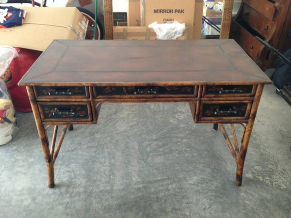 Bamboo Desk with Chair $400 - This is a Theodore Alexander piece. Theodore Alexander is a high end furniture brand, seller says they paid $2200 for this desk. 