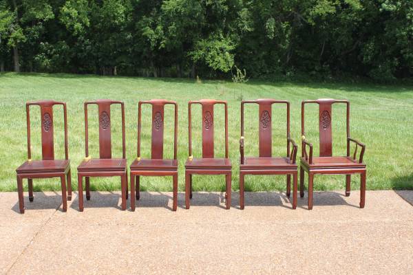 Set of 6 Chairs $175 - This set includes 2 Captain's chairs and would look really nice painted. 