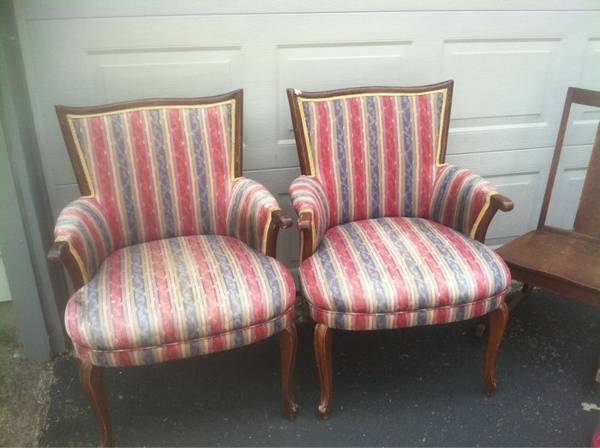 Pair of Antique Chairs $50 - This would be a good set if you were up for a reupholstery project. 