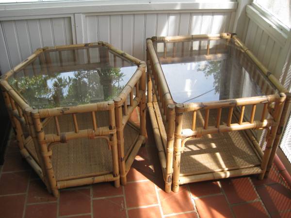 Bamboo Tables $40 for both - These tables would look sp pretty painted. 
