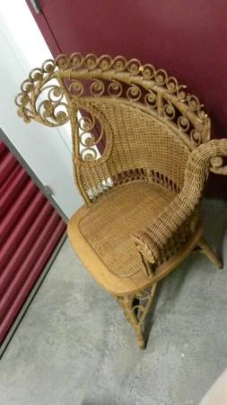 Antique Wicker Chair $75 - This is a really fun chair, would be a great statement piece in a room. 
