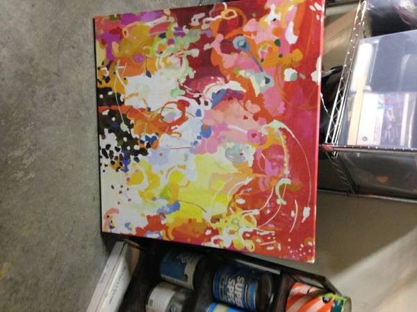 Abstract Art $50 - I love the bright colors in this and like the style, I'm guessing its a print but it reminds me a lot of the artwork I've seen from Michelle Armas - not 100% sure it is one of her pieces but its a fun find. 