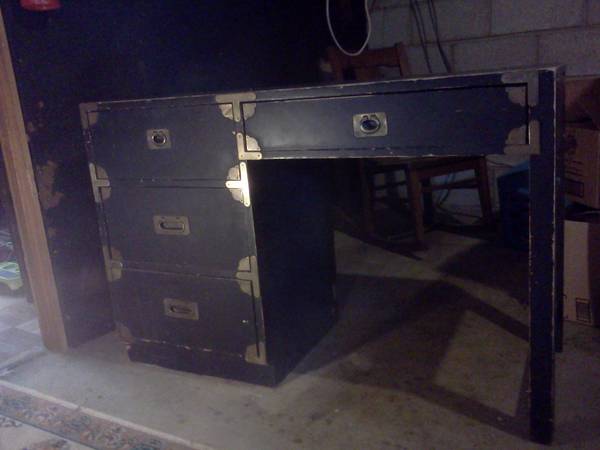 Vintage Campaign Desk $50 - This desk definitely needs a bit of tlc but has great bones and could be a beautiful piece once redone. Refinished campaign desks sell for over $700. Check out my Pinterest page to see a few redone campaign style desks. 