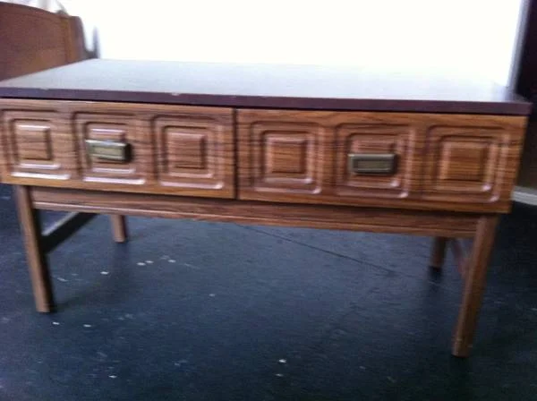 Sideboard/Table $20 - I like the detailing on this piece, I think it would look really nice painted and in an entry way. 