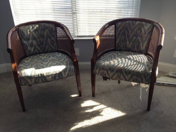 Pair of Cane Back Chairs $50 I love these chairs and with a little bit of work (some paint and new fabric) they could be fabulous. Here is a great tutorial on how to redo this style of chair. See on Pinterest View on Craigslist 