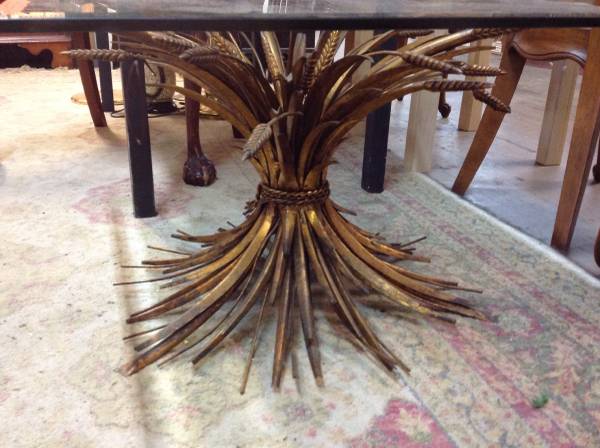 Vintage Gilded Wheat Base Table $195 I love this style table base. This particular table has a square glass top. Similar style tables sell for a lot more. See on Pinterest View on Craigslist 