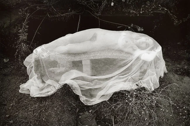 Untitled, (Nude Under Net) from the Early Black and White Portfolio , circa Early 1970's Gelatin Silver Print 14 x 11 inches