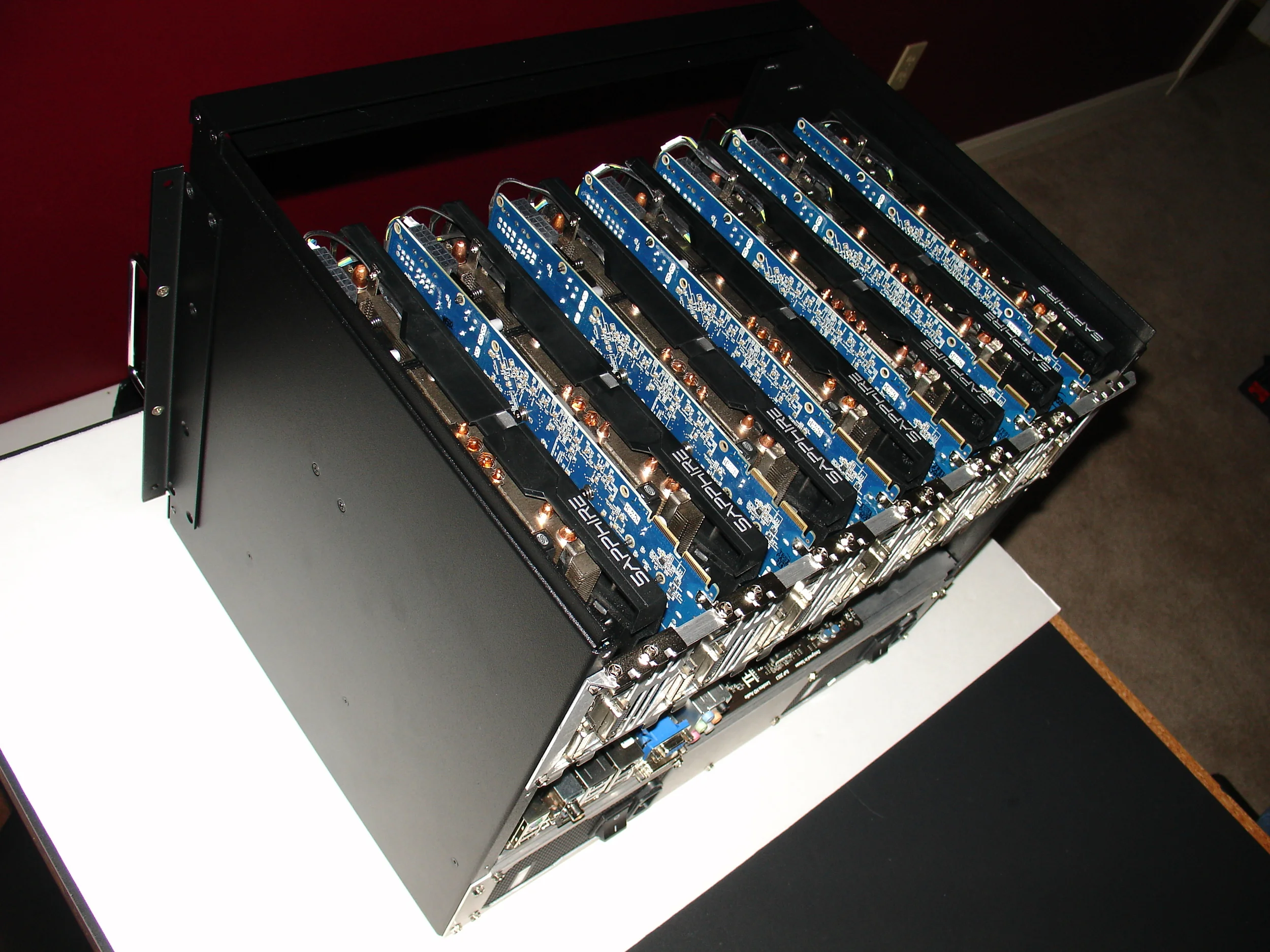 7 GPU Cards, Top View