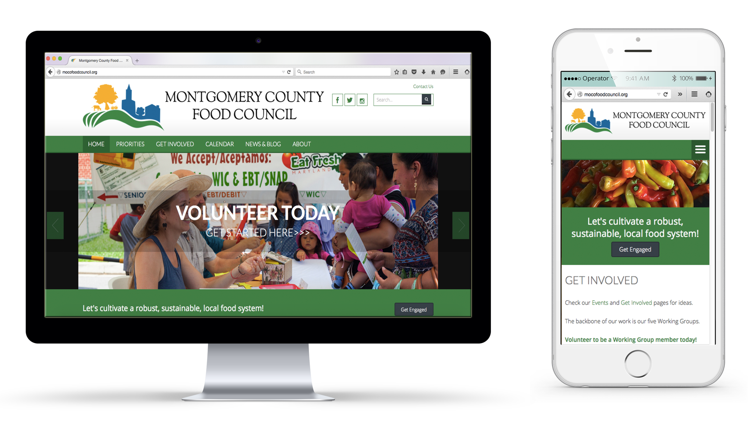 Mobile-optimized site creation for Montgomery County Food Council