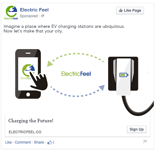 Ad creative for Electric Feel crowdfunding campaign
