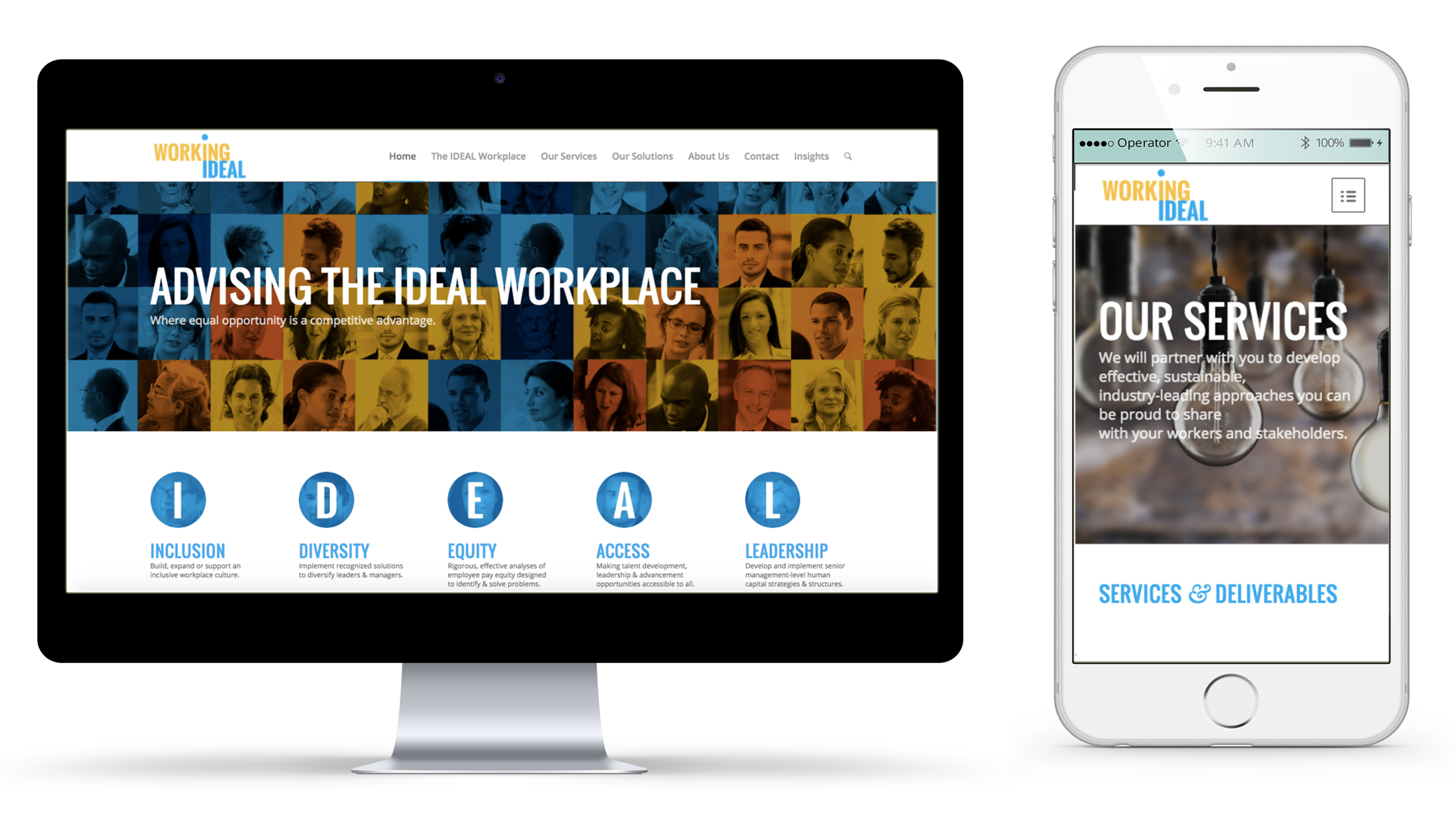 Responsive site creation for Working IDEAL B2B consulting firm