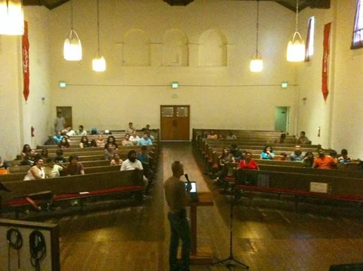   July 10 - SIREN leader Enrique Lopez delivering a Driver's License presentation to Nueva Generación en Cristo Church in San Jose.  