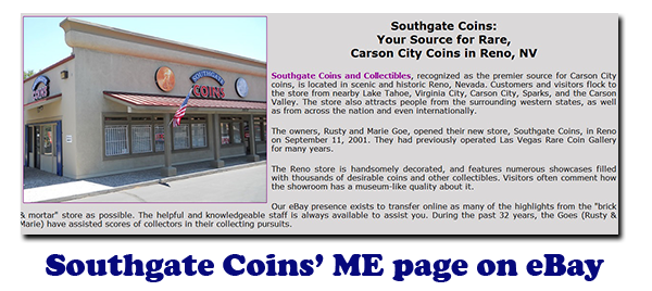 Southgate Coins' ME page on eBay - We Buy & Sell Coins, Gold, and Silver