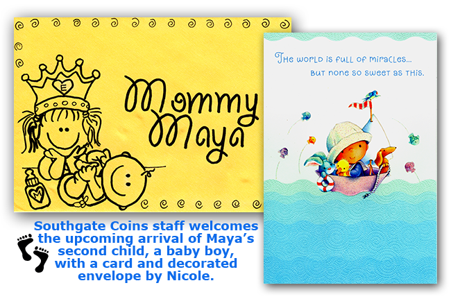 Southgate Coins honors manager Maya Jones announcement of a baby on the way