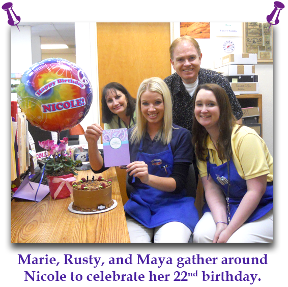 Southgate Coins employees pose with birthday girl Nicole in between appraising, buying, and selling coins