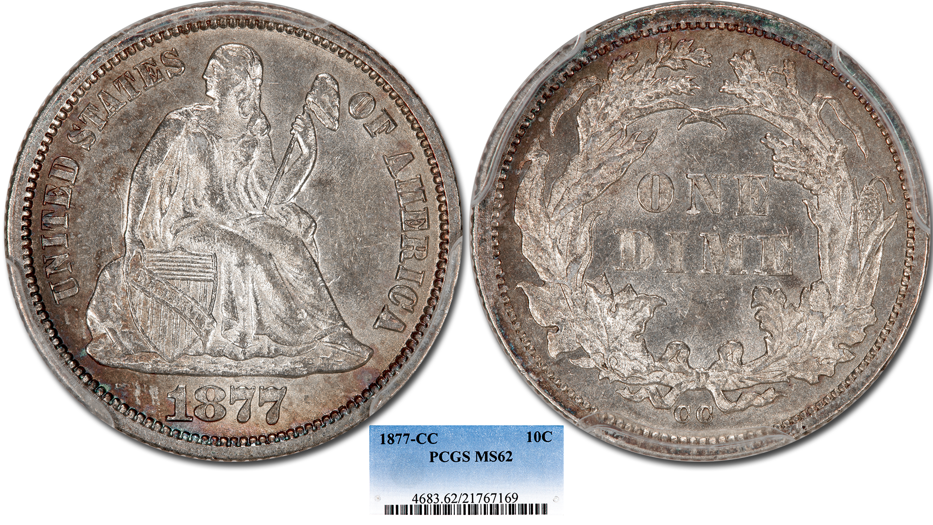 1877-CC-Seated-Liberty-Dime-PCGS-MS-62