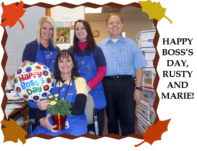 Employees honor Rusty and Marie Goe on Boss's Day 2011