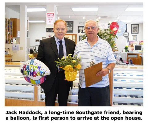 Friend of Southgate Coins, Jack Haddock, visits on our 10th anniversary