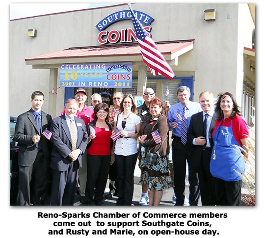 Reno-Sparks Chamber of Commerce honors Southgate Coins on their 10 year anniversary