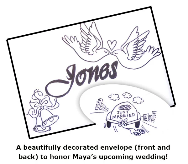 Southgate Coins give Maya Roberts a card to honor her upcoming wedding