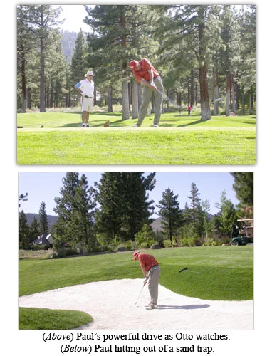 C4OA treasurer Paul Sudmeier drives the golf ball