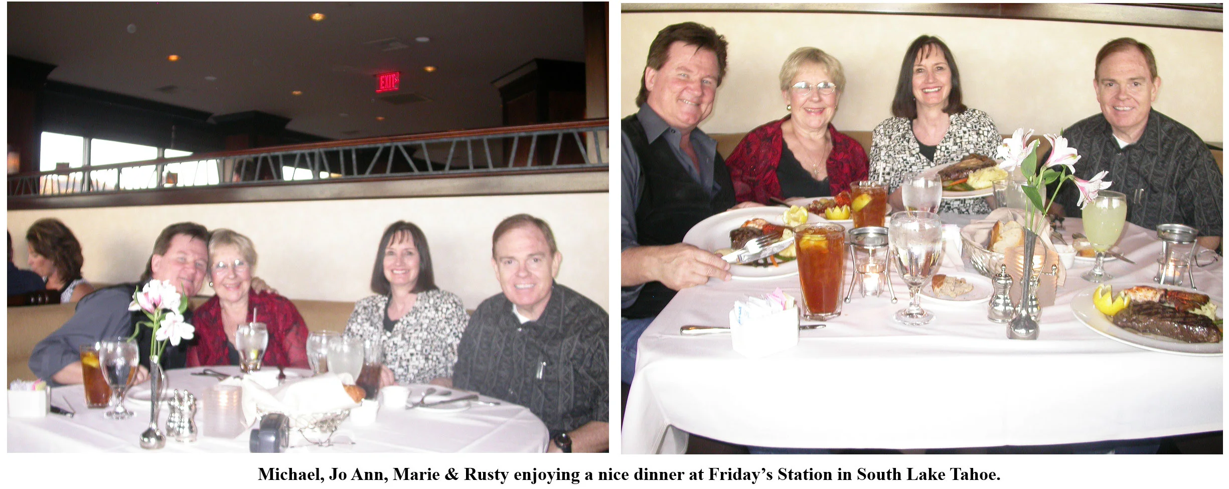 Southgate Coins owners Rusty and Marie dine at Friday’s Station in South Lake Tahoe