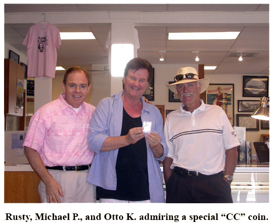 C4OAers Michael and Otto meet with club president Rusty Goe