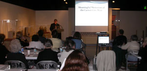 Southgate Coins owner Rusty Goe lectures at the Nevada State Museum