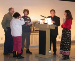Rusty meets with guests and museum staff during his Carson City Mint lecture
