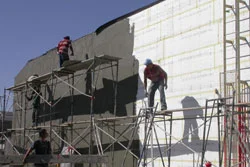 The Southgate Coins exterior gets prepped for new stucco