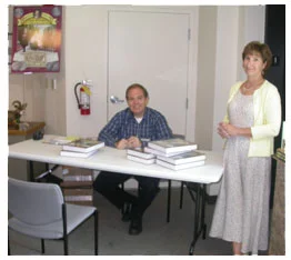 Rusty preps for his James Crawford book signing